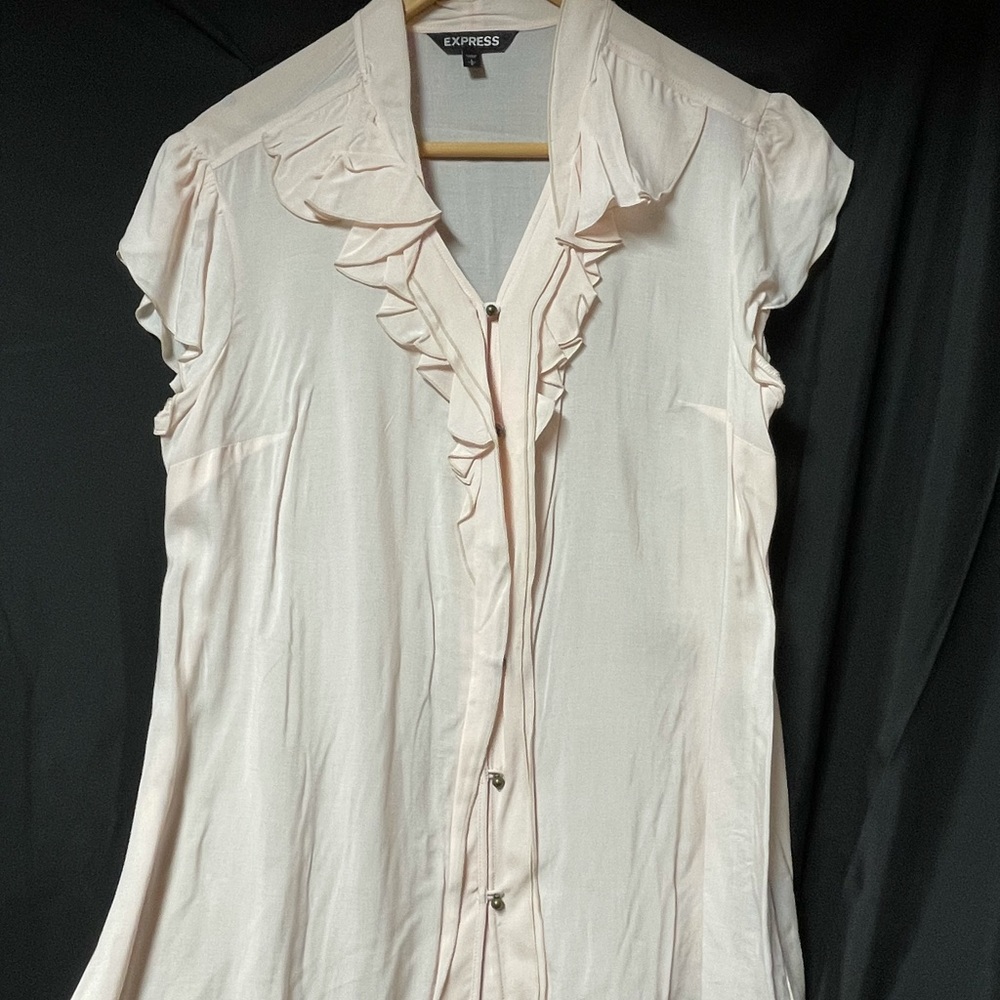 Express Ruffled Cap Sleeve Blouse